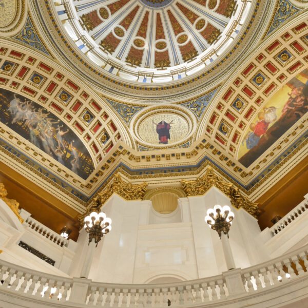 Architectural details of rotunda inside the Pennsylvania Capitol