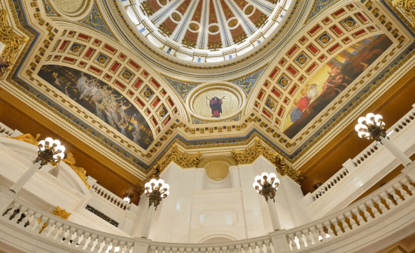 Architectural details of rotunda inside the Pennsylvania Capitol