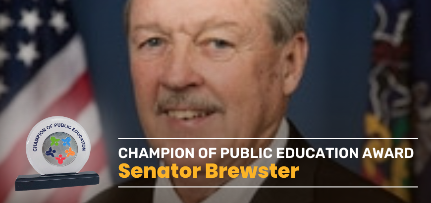 PSBA Presents Senator James Brewster with Champion of Public Education Award 